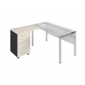 Тумба боковая NPW-408 L4 белое дерево/серый